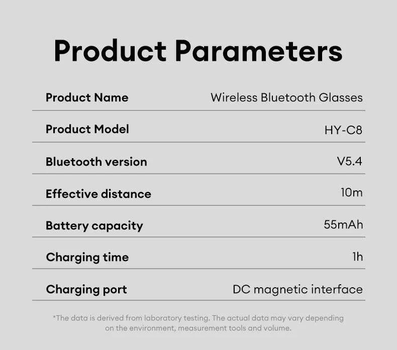 HYUNDAI HY-C8 Bluetooth Headphones Polarized Sunglasses Outdoor Sports Cycling Audio Glasses multi-function Music & Call