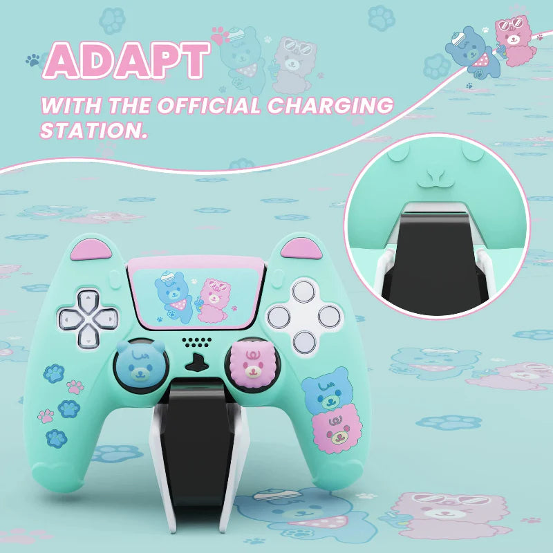 PlayVital Kawaii Bears PS5 Controller Cover