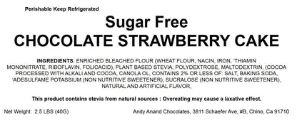 Andy Anand Delicious Sugar Free Cake - Chocolate Strawberry Cake 9" Amazing No Sugar Added Cakes From Bakery (2.5 lbs)