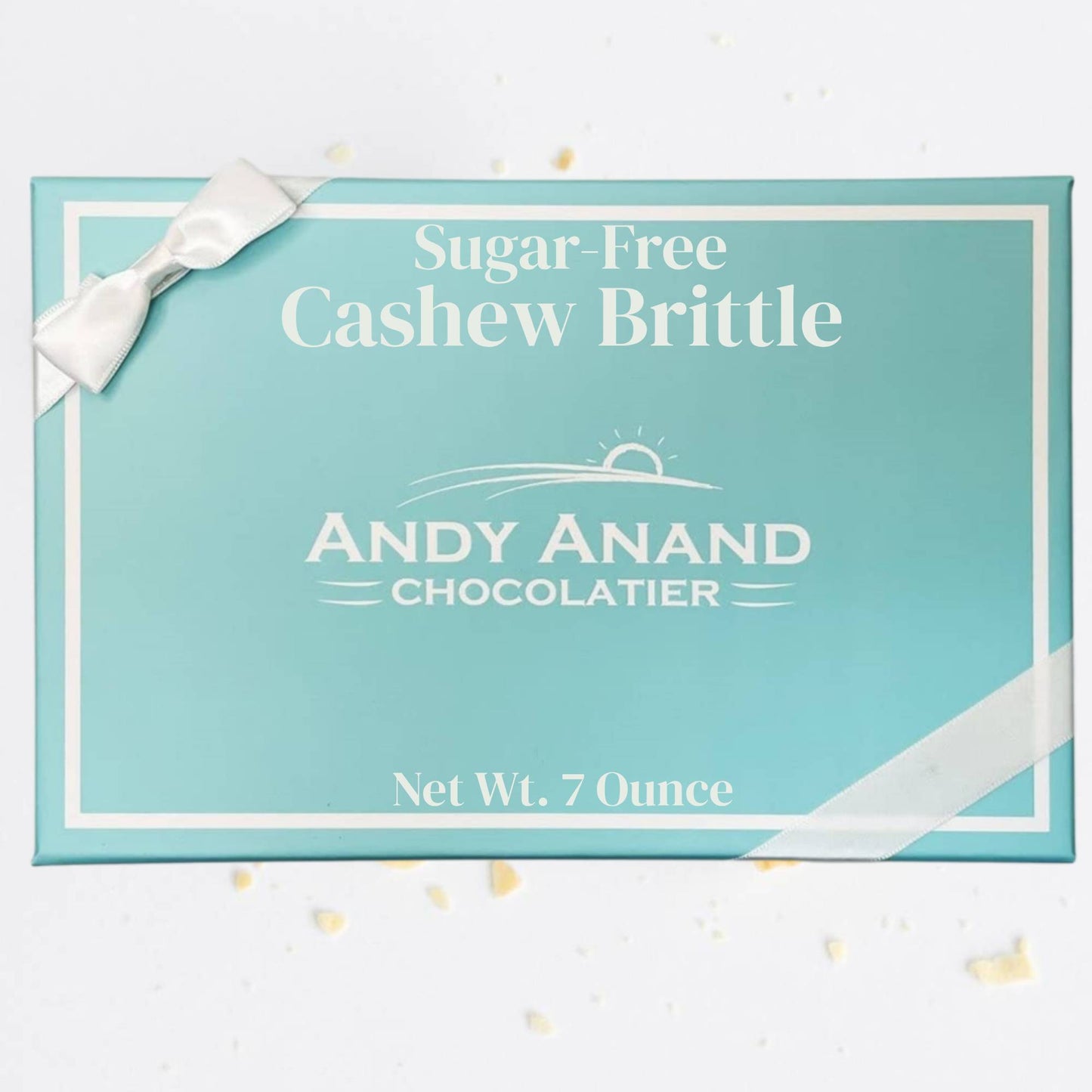 Andy Anand Sugar Free Cashew Brittle - 7 Oz Decadent Treats to Satisfy Your Cravings, Healthy Cashew Brittle Without Added Sugar