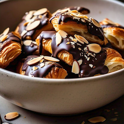 Andy Anand Dark Chocolate Almond Croissants Cake, 10 Pcs Handcrafted Guilt-Free Treats 2 lbs
