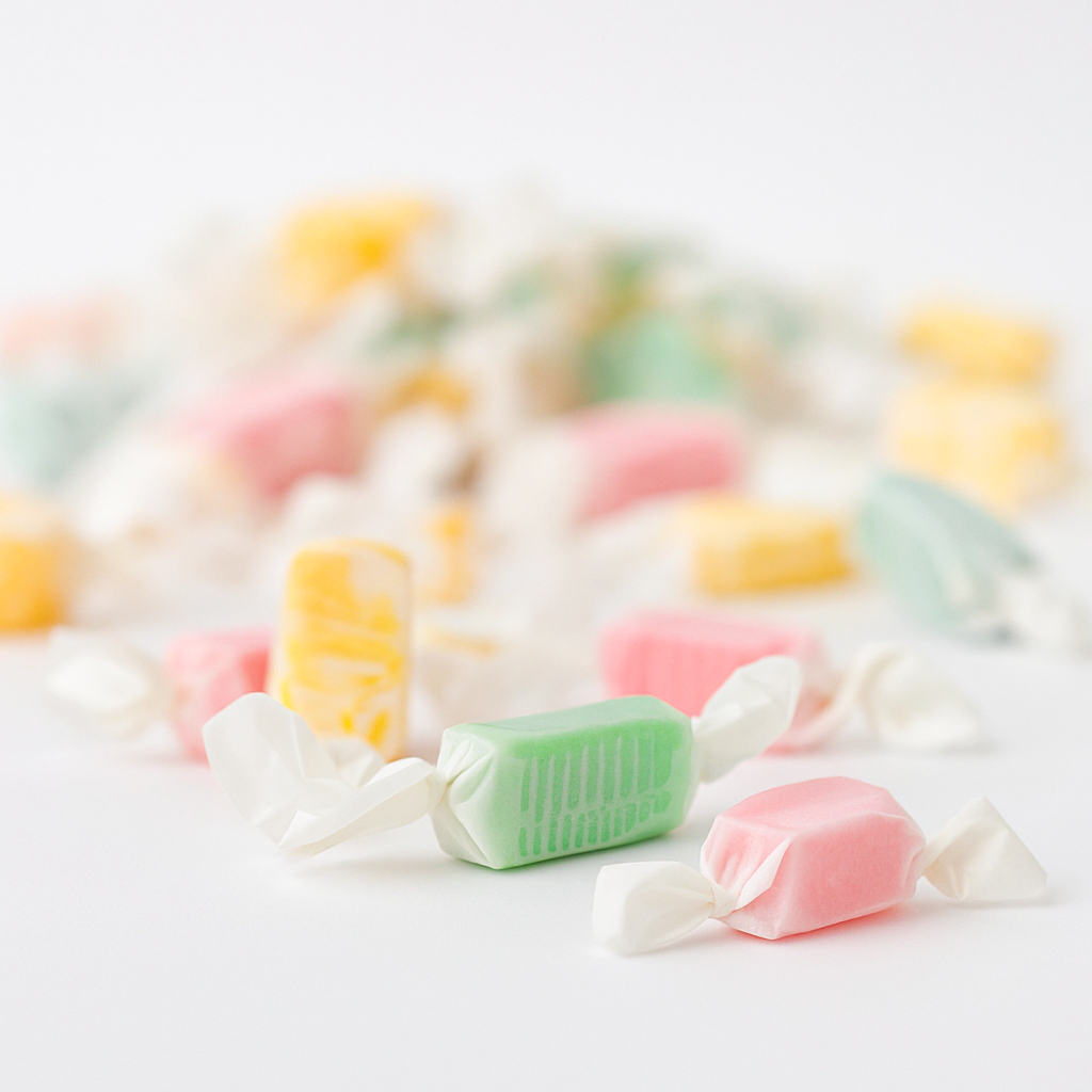 Andy Anand Chocolatier Sugar Free Fruit Taffy Toffees - Trio of Strawberry, Orange & Lemon Flavors, Made in Europe, Individually Wrapped Gluten Free Delicious Assorted Flavored Candies (35 Pcs, 7 Oz)