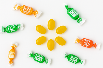 Andy Anand 55 Pc Sugar Free Ginger Candy with great tasting 3 Flavors Orange, Mango & Lemon Made In Italy, Imported Sugar Free Hard Candy - Delicious and Healthy 7 Oz