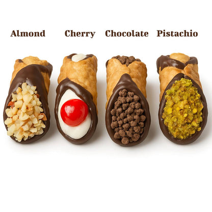 Andy Anand Chocolate Cannoli Italian Sicilian Creamy Dessert 4 Flavors (8 Pcs)