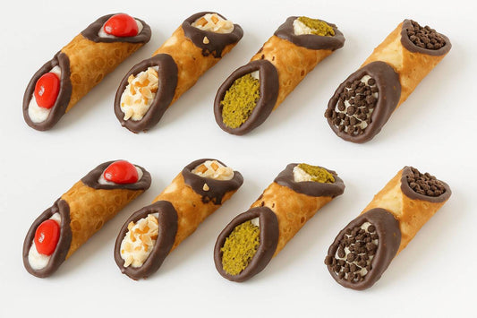 Andy Anand Chocolate Cannoli Italian Sicilian Creamy Dessert 4 Flavors (8 Pcs)
