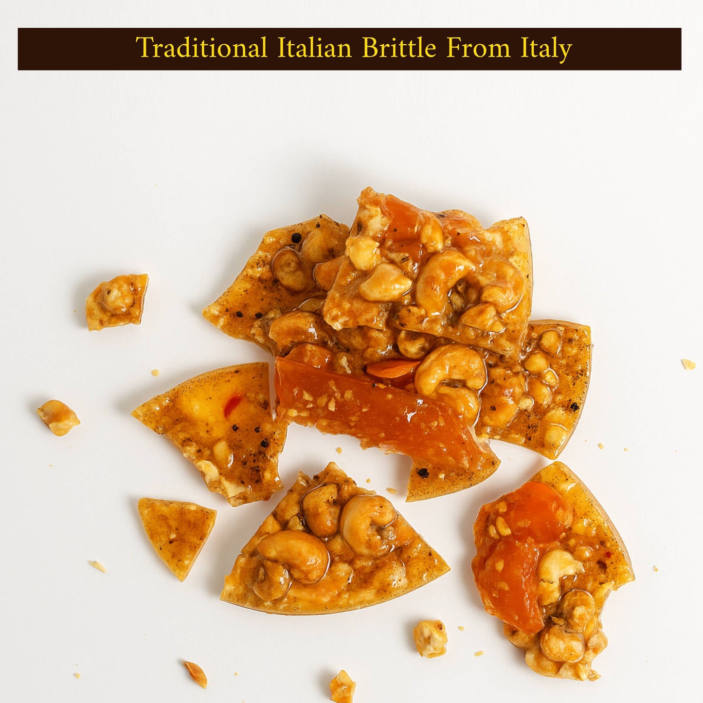 Andy Anand's Sugar Free Mango & Cashew Brittle - Croccante, Imported from Italy, a Crunchy Delight that Melts in Your Mouth! 1 lbs