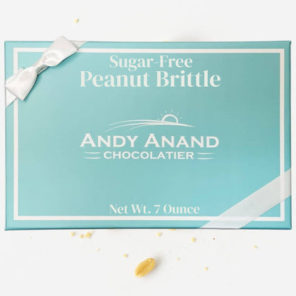 Andy Anand Sugar-Free Peanut Brittle, 7 oz – No Added Sugar, Keto-Friendly, Gluten-Free Handmade Snack, Diabetic-Friendly Birthday Gift Box