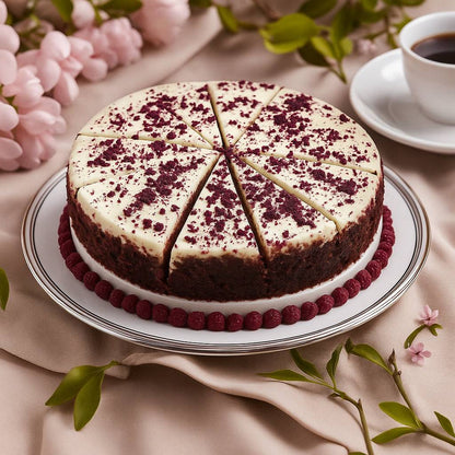 Andy Anand Deliciously Sugar Free Red Velvet Cheesecake - Homemade Style Best Cheese Cake Near Me For Celebrations & Dessert Lovers (2 lbs)