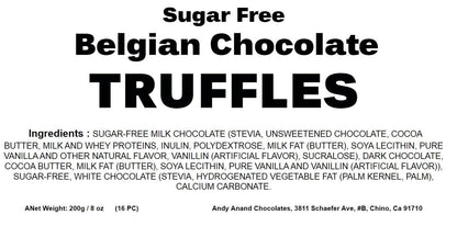 Andy Anand Sugar Free Belgian Chocolate Truffles | 24 Pieces, Gift Boxed | Made with 60% Rich Chocolate | You Won’t Believe It’s Sugar Free & Diabetic-Friendly! Perfect Chocolate Truffle Gift for Any Occasion