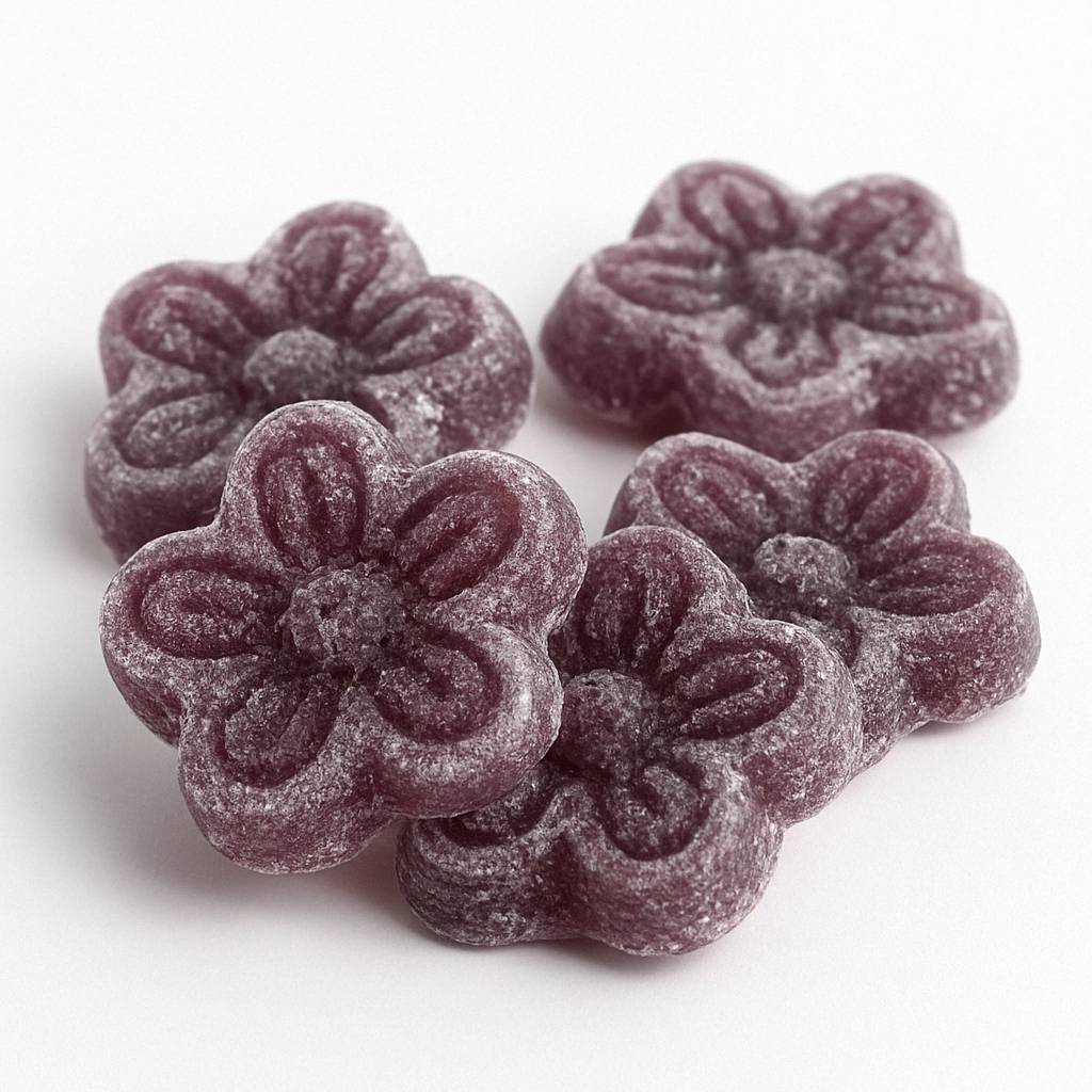 Andy Anand 150 Pc Sugar Free Violets, A Typical Old Candy Dragée Shaped Like A Flower Of Five Petals Made With The Essence Of Violet, Sugar Free Hard Candy - Made in Europe 3.5 Oz - 3 Pack (Shipped Free)
