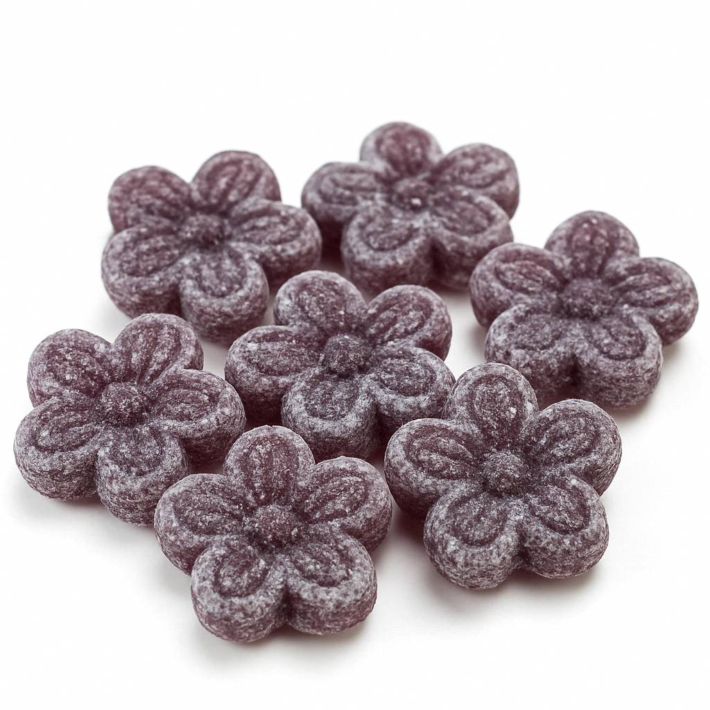 Andy Anand 150 Pc Sugar Free Violets, A Typical Old Candy Dragée Shaped Like A Flower Of Five Petals Made With The Essence Of Violet, Sugar Free Hard Candy - Made in Europe 3.5 Oz - 3 Pack (Shipped Free)