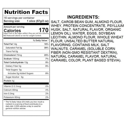 Andy Anand Sugar-Free Caramel Walnut Cake, 9-Inch, 2 lb – Freshly Baked, All-Natural, No Preservatives, Diabetic-Friendly Birthday Gift Box