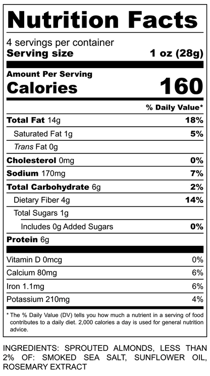 Smoked Sea Salt, Sprouted Almonds