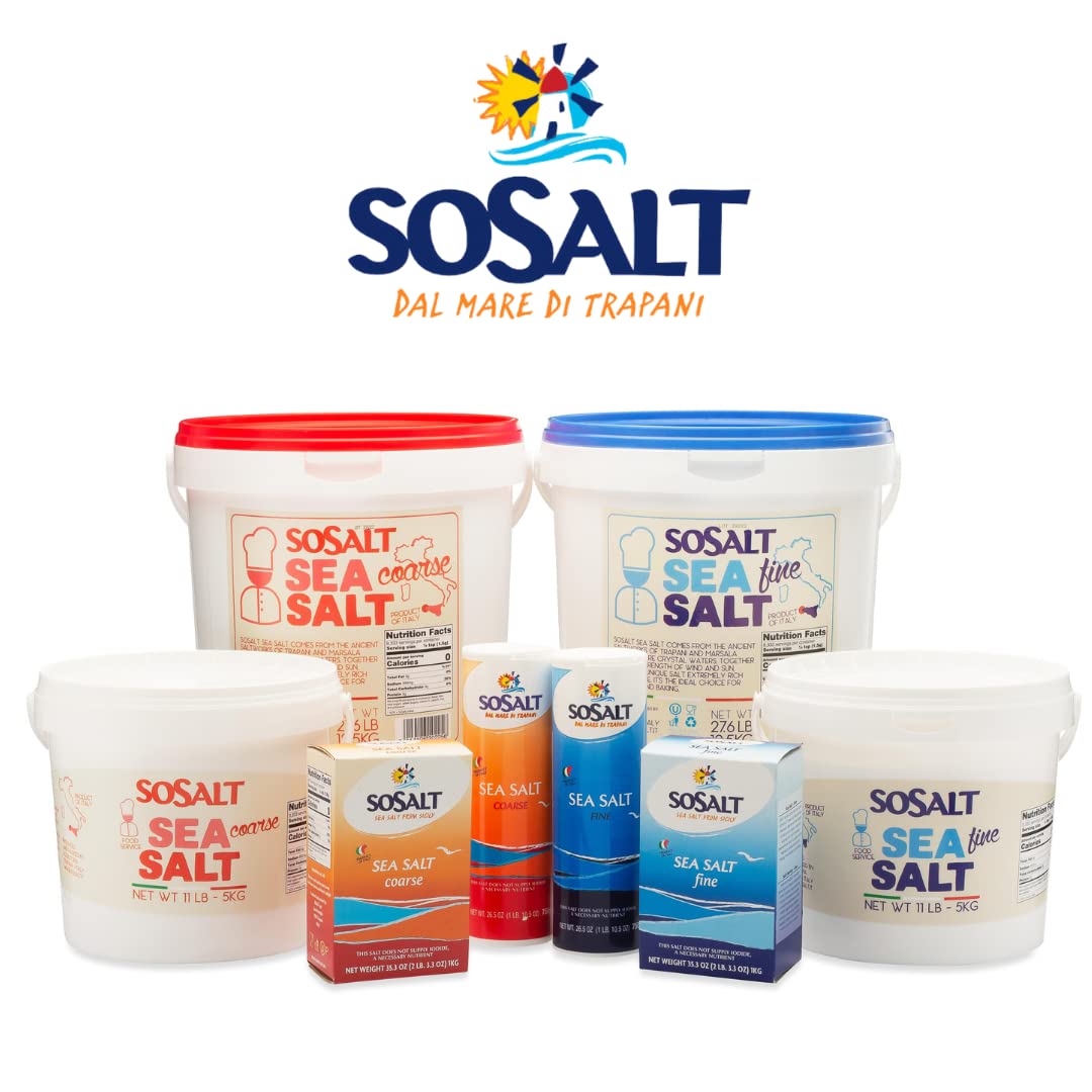 SoSalt, Coarse Natural Sea Salt, Sicilian, 22 lb (10 kg)