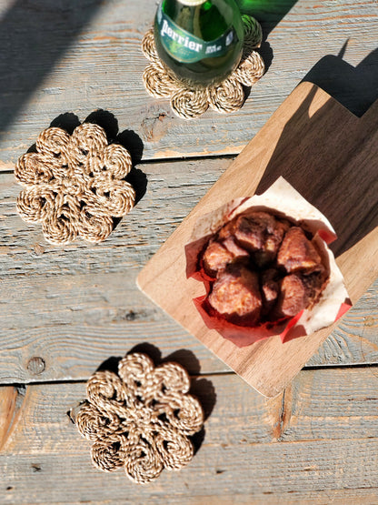 KORISSA Jute Flower Drink Coaster (Set of 4)