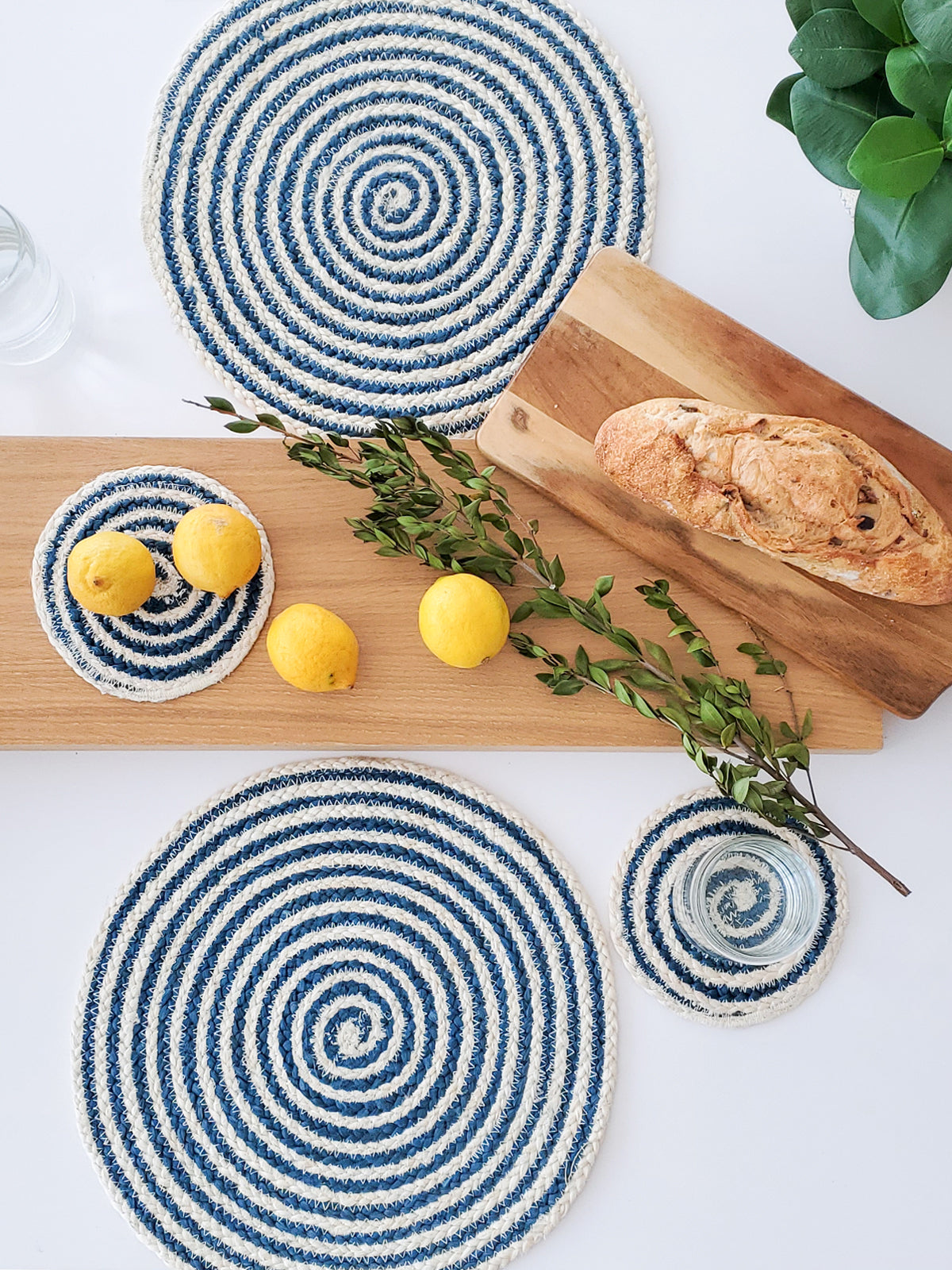 KORISSA Kata Spiral Placemat - Blue (Set of 4)