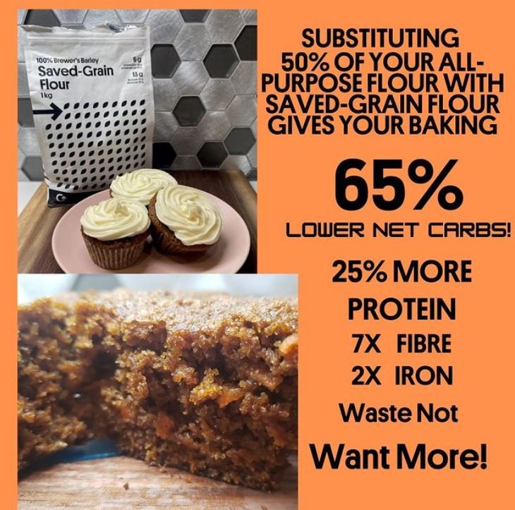 GroundUp Eco Venture 100% Brewer's Barley Saved-Grain Flour, Upcycled Bag - 1 Bag (1 kg)