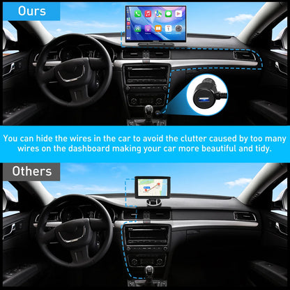 ESSGOO 9 Inch Touch Screen Portable Car Stereo Radio Wireless Apple Carplay Android Auto USB TF Bluetooth Mirror Link