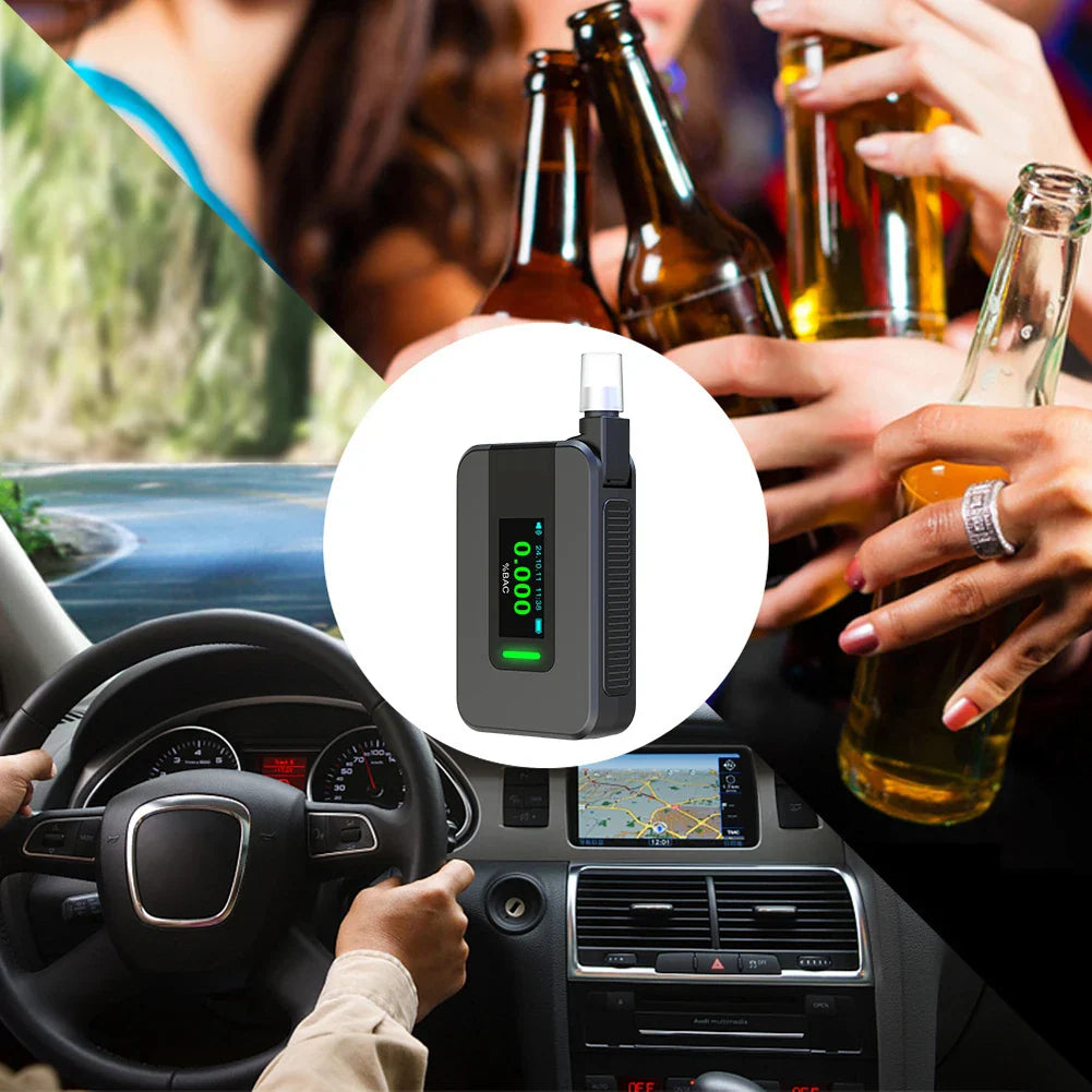 Electrochemical Alcohol Tester Voice Report Non-Contacting Electronic Breathalyzer Portable Alcohol Meter for Professional Use
