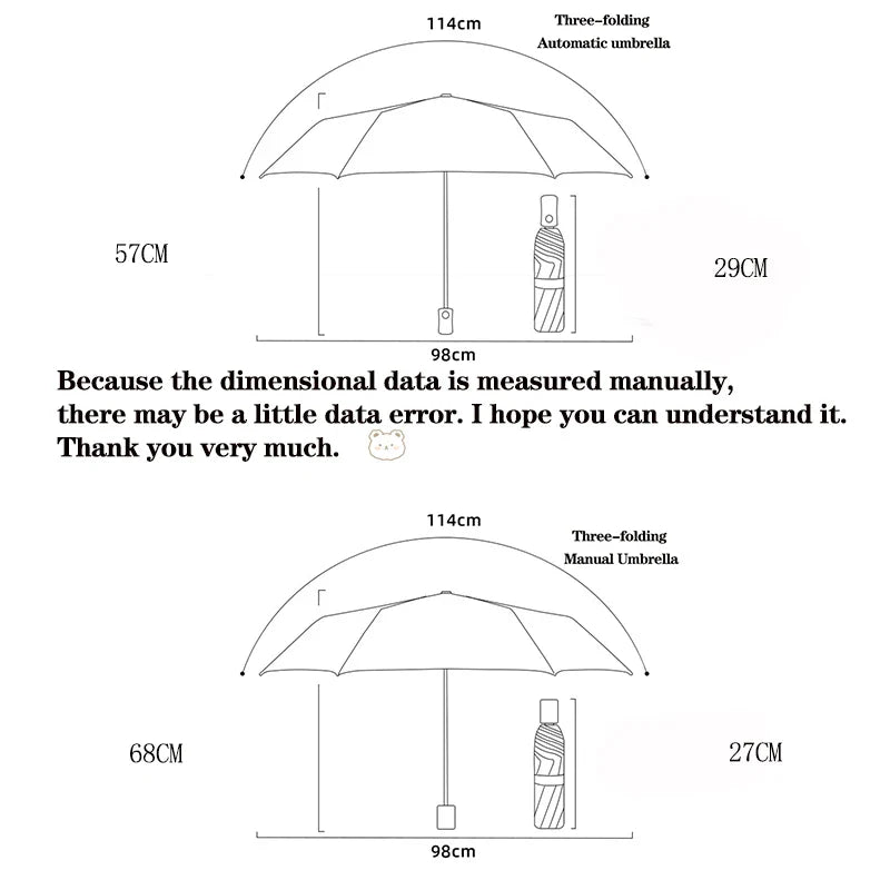 Kawaii Bear Pastel Umbrella