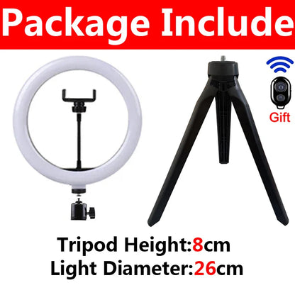26cm LED Selfie Ring Lamp Photographic Selfie Ring Lighting
