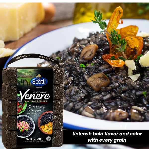 Riso Scotti Venere Black Italian Rice – Bulk (5 x 1 kg / 11 lb)