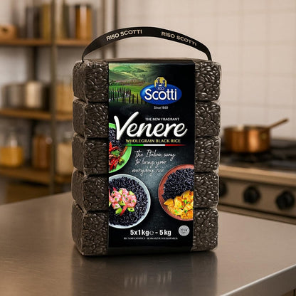 Riso Scotti Venere Black Italian Rice – Bulk (5 x 1 kg / 11 lb)