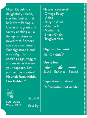 Grass-Fed Fancy Niter Kibeh Ghee | Ahara Rasa