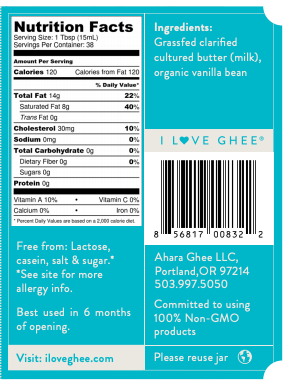 Grass-Fed Vanilla Dream Ghee | Ahara Rasa