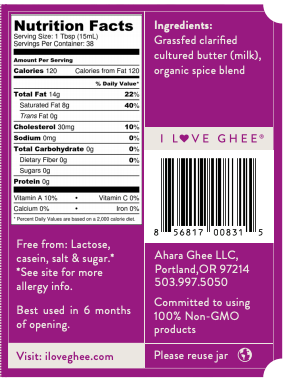 Grass-Fed Chai Spice Ghee | Ahara Rasa