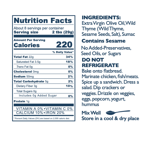 Sohha Za'atar Sumac Oil Jar - 6 Jars Case