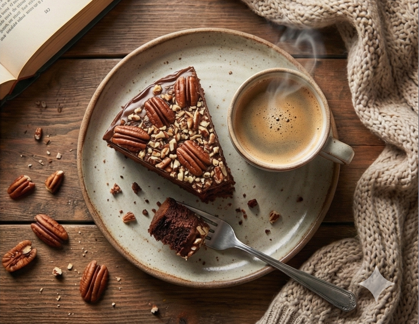 Andy Anand Chocolate Caramel Pecan Cake 9" - Fresh Baked Handcrafted Cake, Decadent, Delicious (2.8) lbs