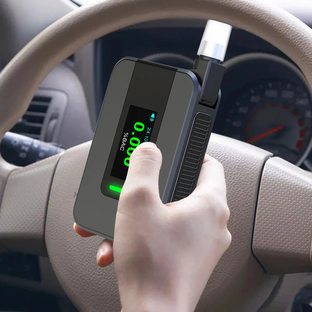 Electrochemical Alcohol Tester Voice Report Non-Contacting Electronic Breathalyzer Portable Alcohol Meter for Professional Use