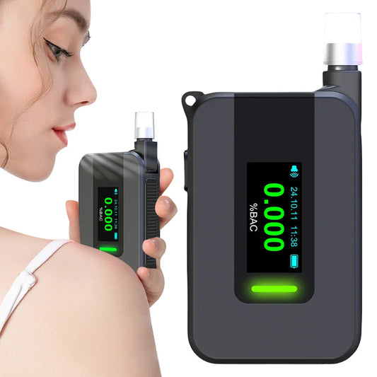 Electrochemical Alcohol Tester Voice Report Non-Contacting Electronic Breathalyzer Portable Alcohol Meter for Professional Use