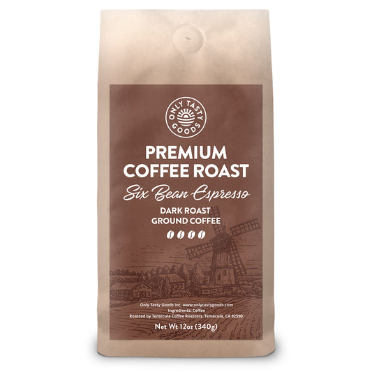 Six Bean Espresso Dark Roast Ground, Speciality Coffee Beans, Fresh Roasted