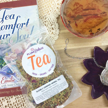 Plum Deluxe Tea Slowly Unwind Herbal Tea (Linden Flower - Elderflower - Berry)