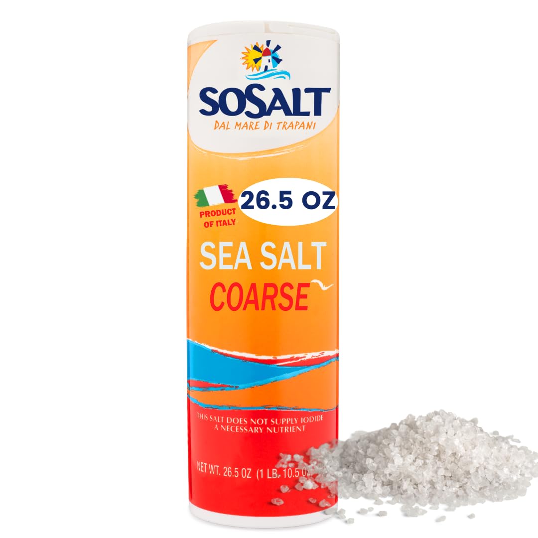 SoSalt, Coarse Natural Sea Salt, Shaker, 12 x 750g (26.5 oz)