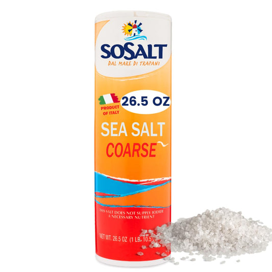 SoSalt, Coarse Natural Sea Salt, Shaker, 12 x 750g (26.5 oz)