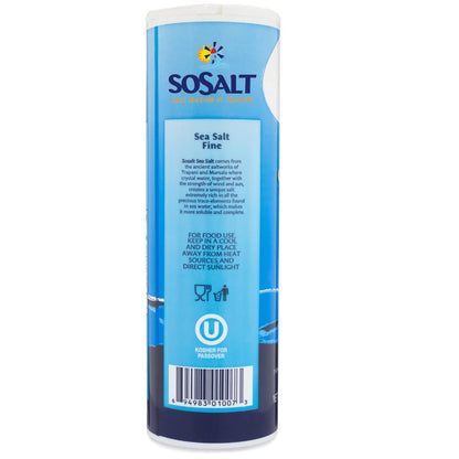 SoSalt, Fine Natural Sea Salt, Shaker, 12 x 750g (26.5 oz)