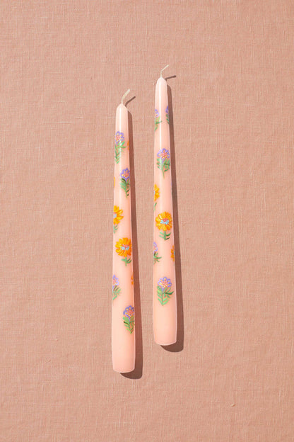 Spring & Mulberry Chocolate Handpainted Candles