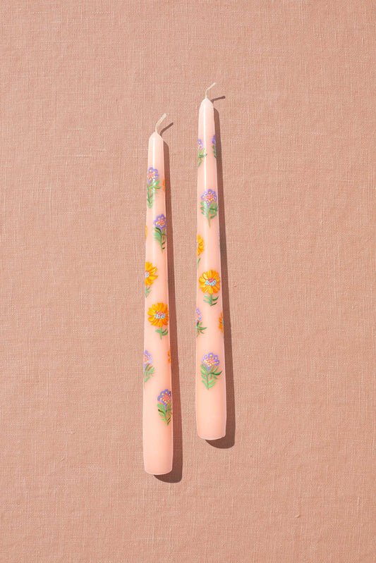 Spring & Mulberry Chocolate Handpainted Candles