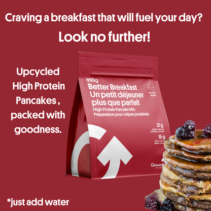 GroundUp Eco Venture Better Breakfast High-Protein Pancake Mix, Upcycled Bag - 1 Bag (450g)