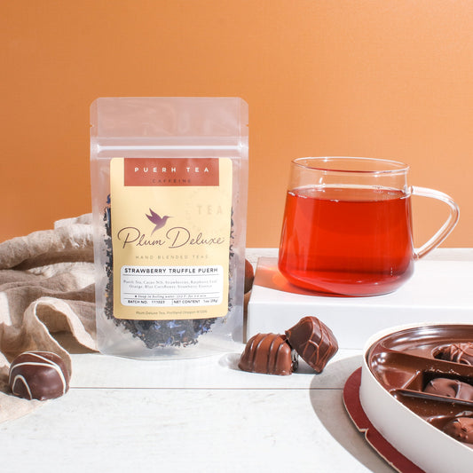 Plum Deluxe Tea Strawberry Truffle Puerh Tea (Strawberry / Chocolate / Orange)