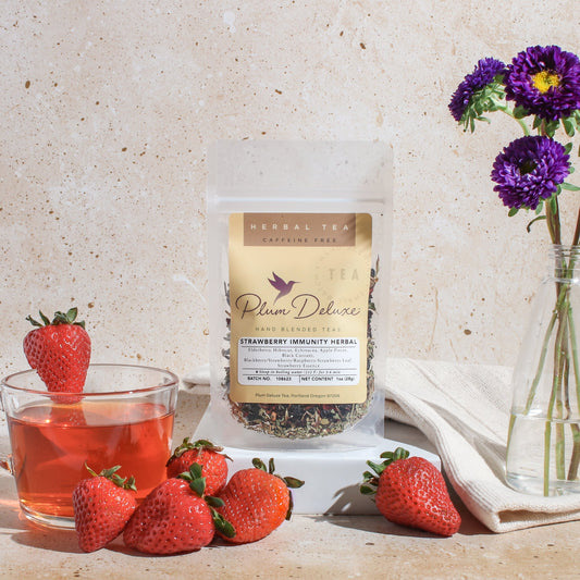 Plum Deluxe Tea Strawberry Immunity Herbal Tea (Berries - Echinacea)