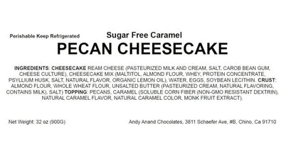 Andy Anand Sugar Free Pumpkin Pecan Cheesecake: Made with Pecans, Fresh Eggs & Cream, Soft Moist, Best Cheese Cake For Anniversary Celebrations & Dessert Lovers (2.4 lbs)
