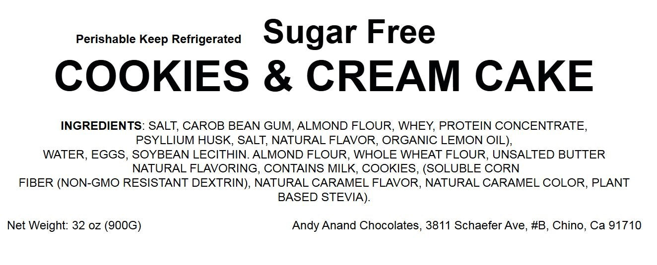 Andy Anand Deliciously Indulgent Sugar Free Cookies & Cream Cake 9" - Best Birthday Cakes Delivery From Bakery - Irresistible Cake Creation (2 lbs)