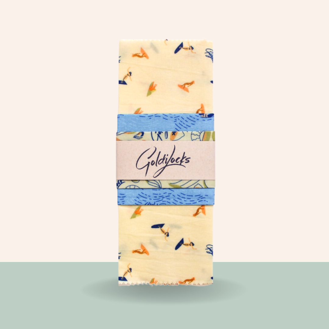 Goldilocks Goods Beeswax Food Wraps: Surfer Girls Set of 3