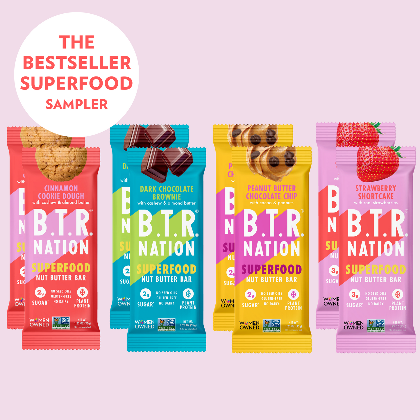 THE BESTSELLER SUPERFOOD SAMPLER PACK (8 Bars) UNDER 200 CALORIES