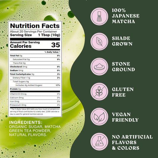 Harmony Matcha Lavender – Premium Shade-Grown Japanese Matcha, Sweetened with Organic Sugar, 20 Servings