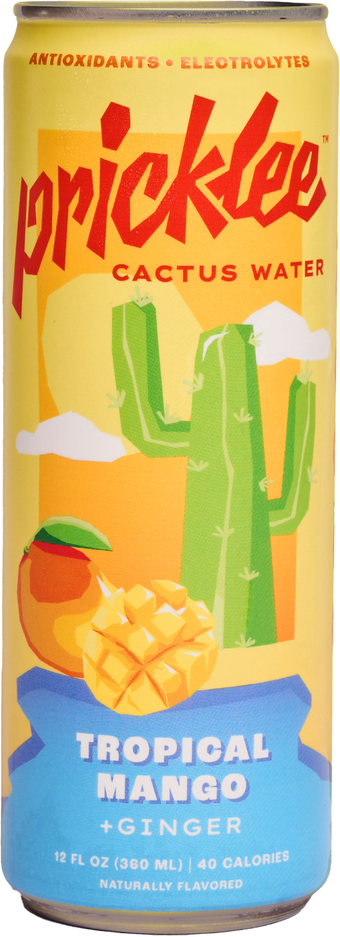 Pricklee Mango Ginger Cactus Water Can - 12 Cans x 12 oz case